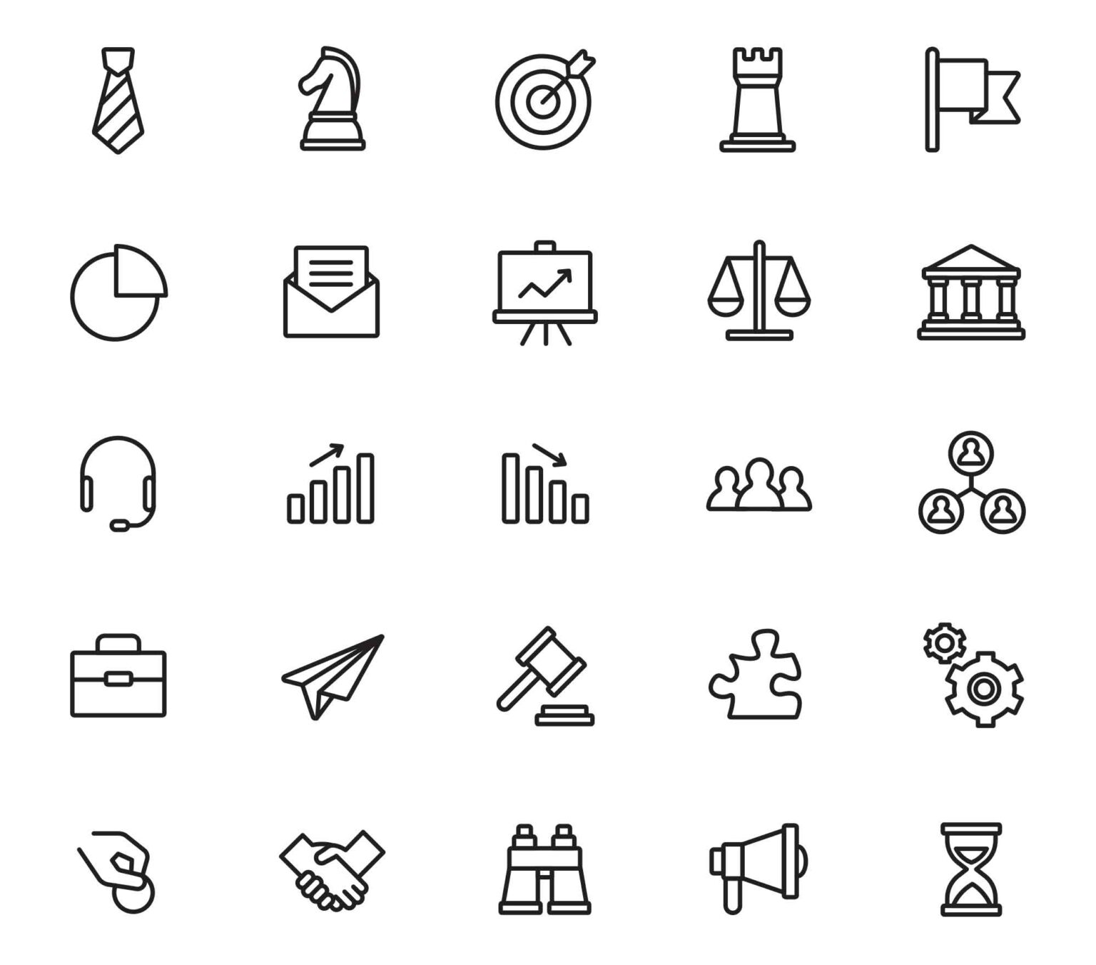 Free Business Icons Line Set (AI) - Download Free Resource