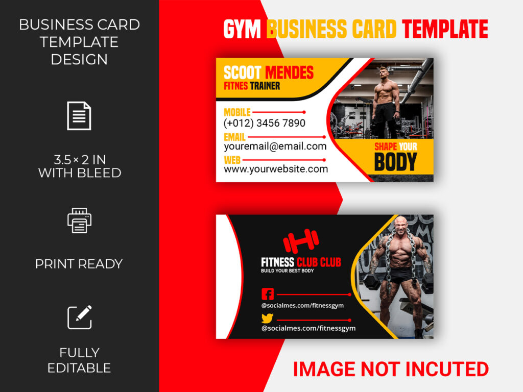 Gym Business Card Template - Download Free Resource