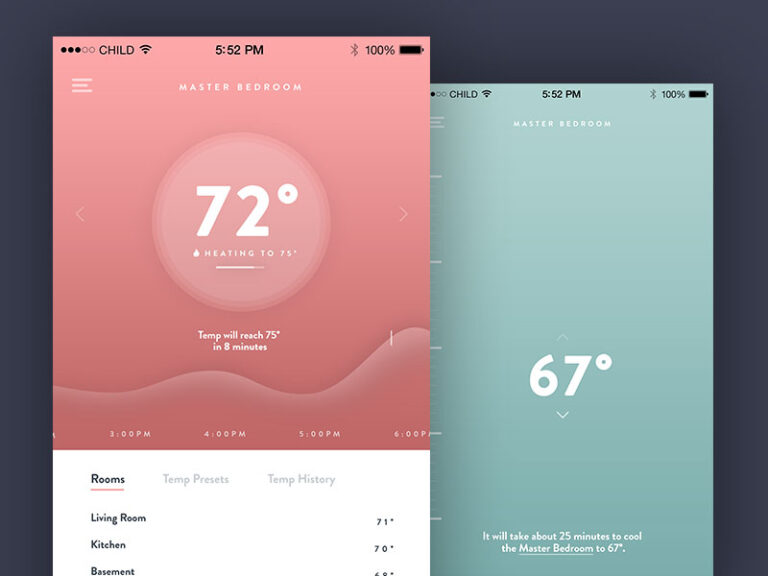 Smart Thermometer App UI Concept - Download Free Resource