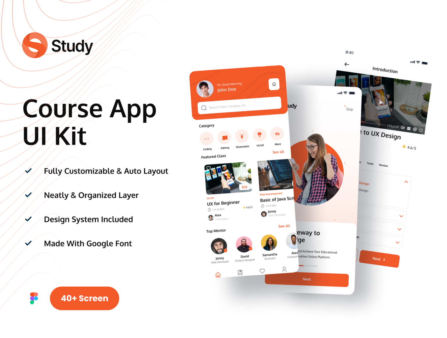 O Study - E Course App UI Kit - Download Free Resource