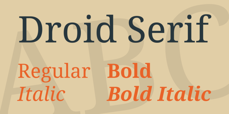 Droid Serif Font Family - Download Free Resource