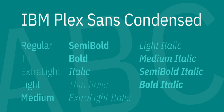 IBM Plex Sans Condensed Font Family - Download Free Resource