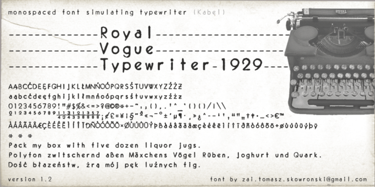 zai Royal Vogue Typewriter 1929 Font - Download Free Resource