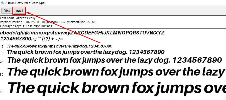 aileron font