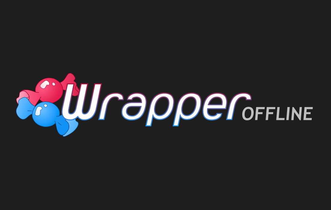 Wrapper Offline Logo PNG in monochrome